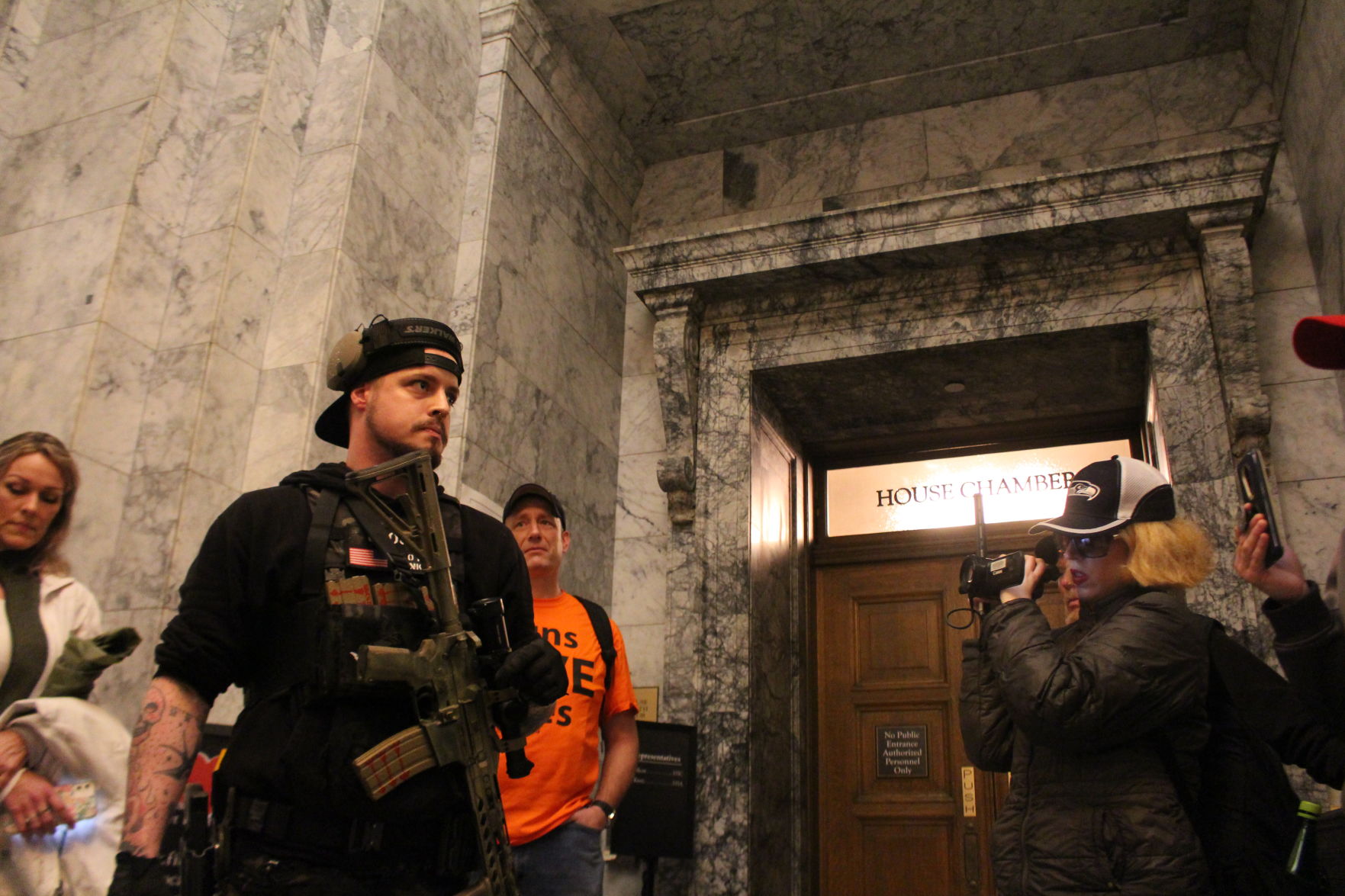 Armed Protestors outside House by Cameron Sheppard.JPG